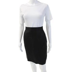 Louis Feraud Women's Button Closure Lined A-Line Mini Skirt Black Size 8